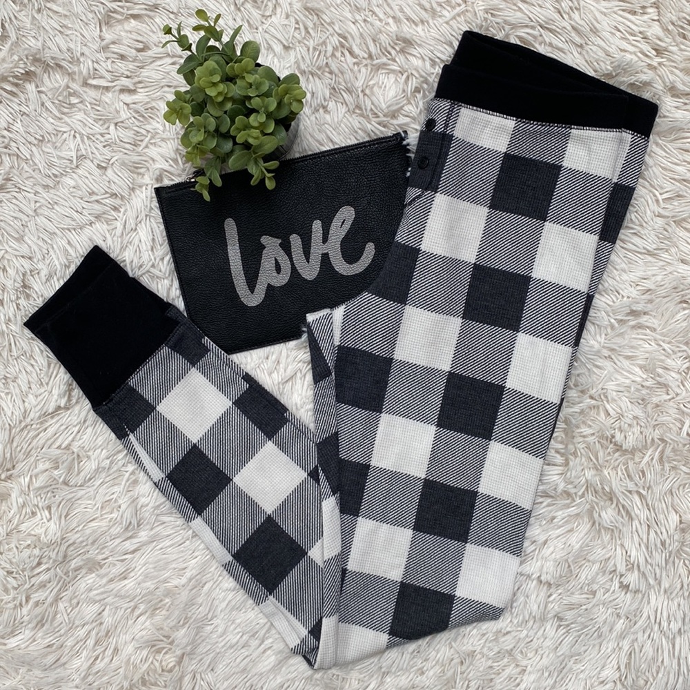 Old Navy Buffalo Plaid Thermal Lounge PJ Pants 💗 Black & White